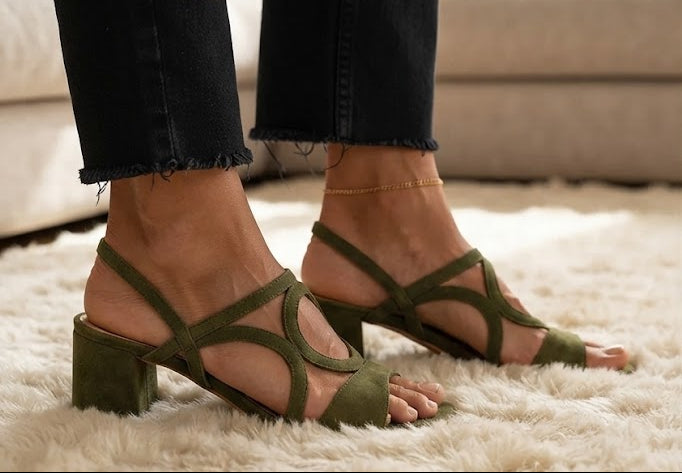 SCOTTY - SANDALI CON TACCO GEOMETRIC LIME POP