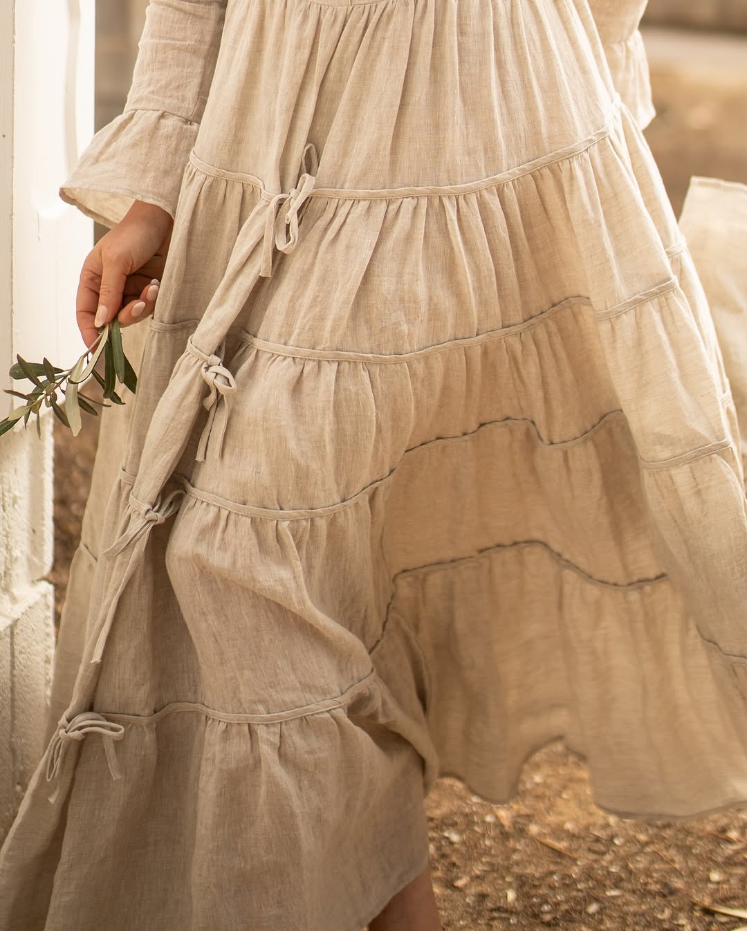 ALIYAH | ABITO MAXI IMPERIALE IN LINO