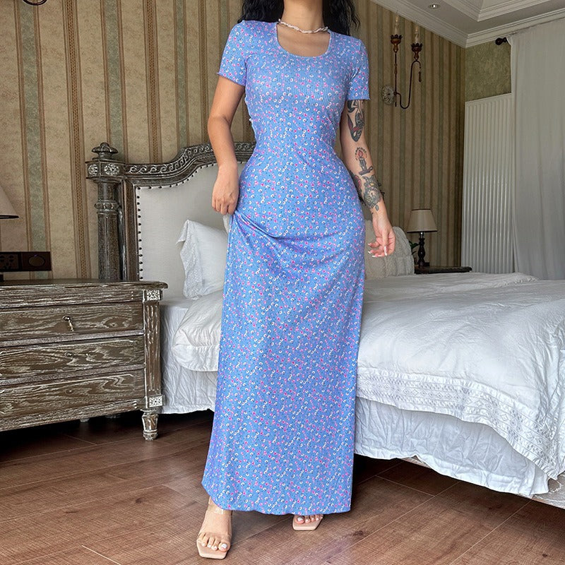 YUNA | ROBE À MANCHES CHEMISE À COL EN U