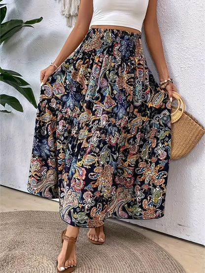 HIGH-WAISTED FLORAL SKIRT