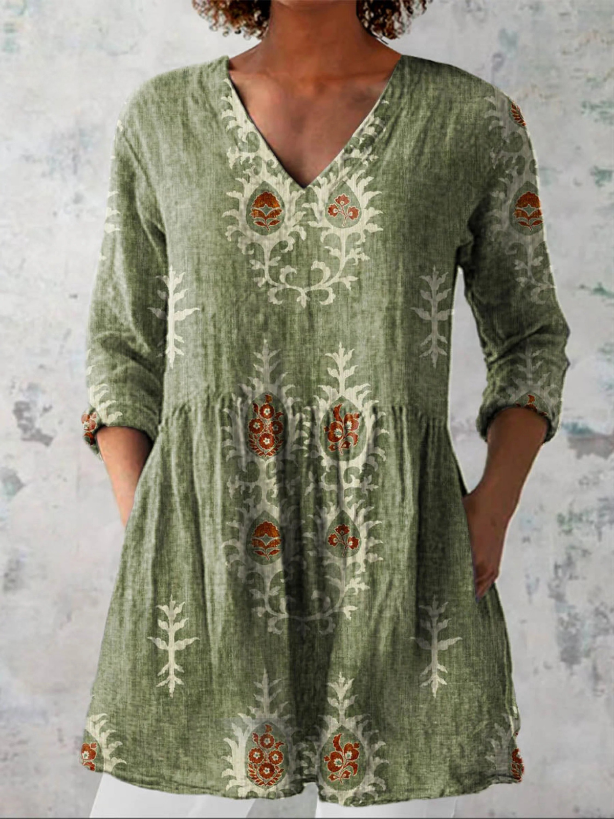 BECCA - CAMICIA LUNGA CON FANTASIA D'IMPATTO