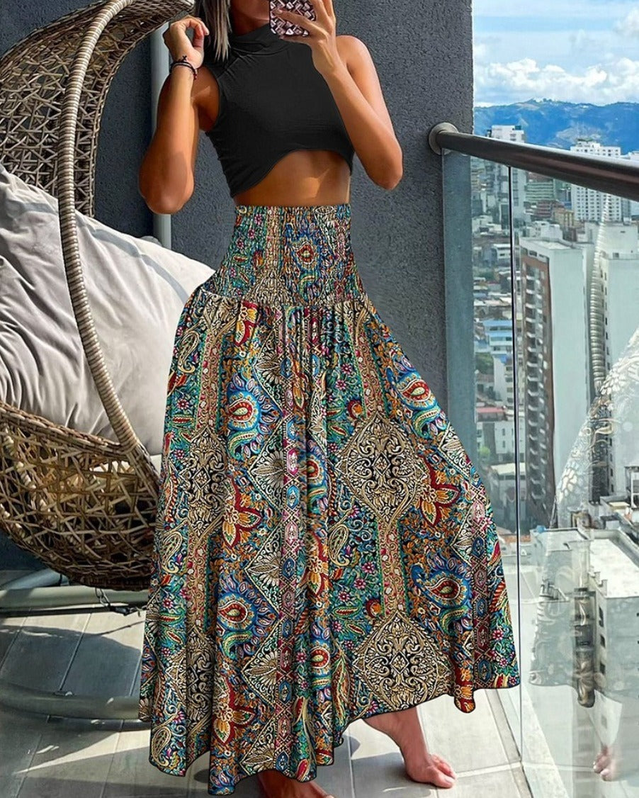 RELAXED WIDE-LENGTH SKIRT