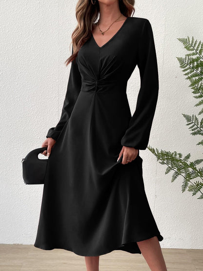 ALLISON | ROBE MI-LONGUE À TAILLE HAUTE