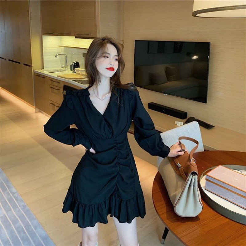 IVOREE | ROBE FRENCH NICHE BLACK