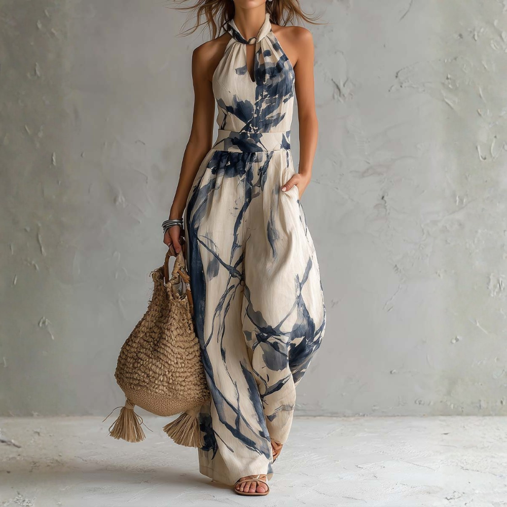 KERSTI - TUTA ELEGANTE CON STAMPA ARTISTICA