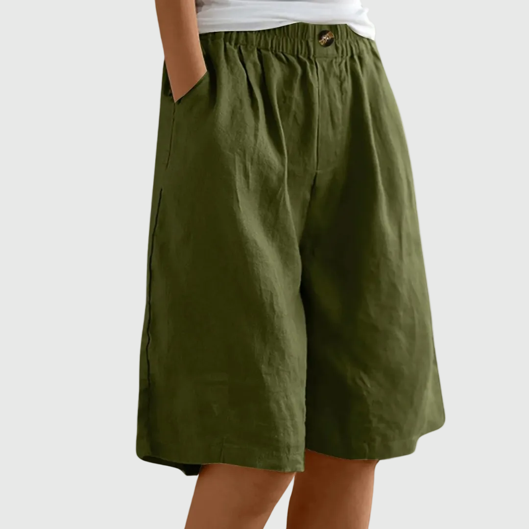 LINA - SHORTS DALLA VESTIBILITÀ AMPIA CON VITA ELASTICIZZATA