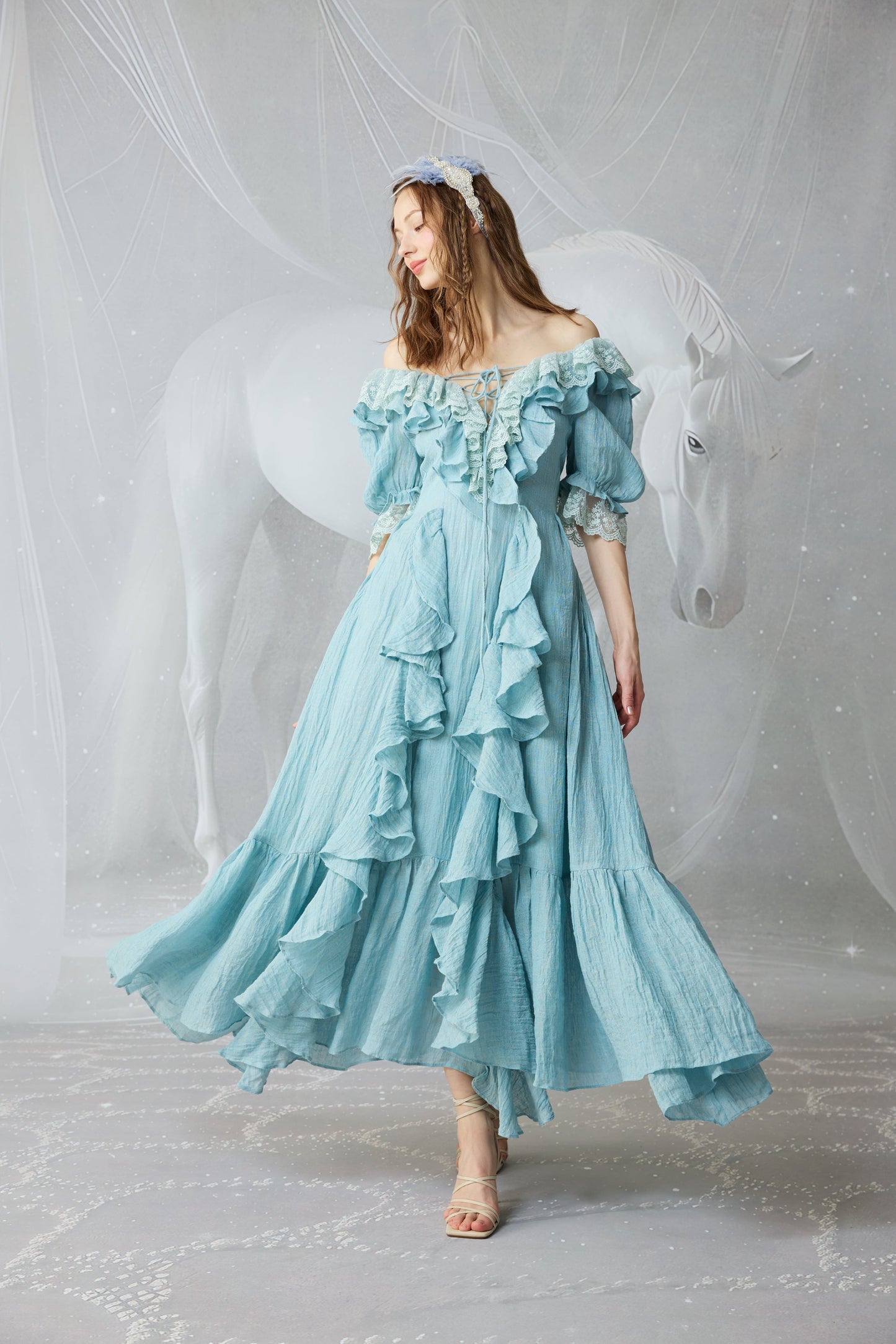 DESIREE | ABITO LUNGO MAXI IN LINO