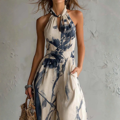 KERSTI - TUTA ELEGANTE CON STAMPA ARTISTICA