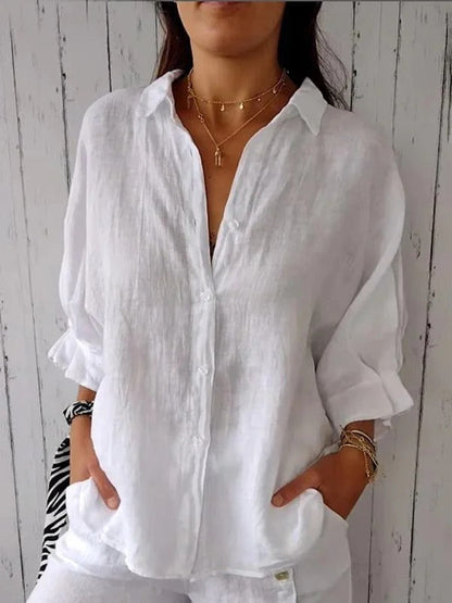 CHEMISE EN COTON ET LIN SILVIA