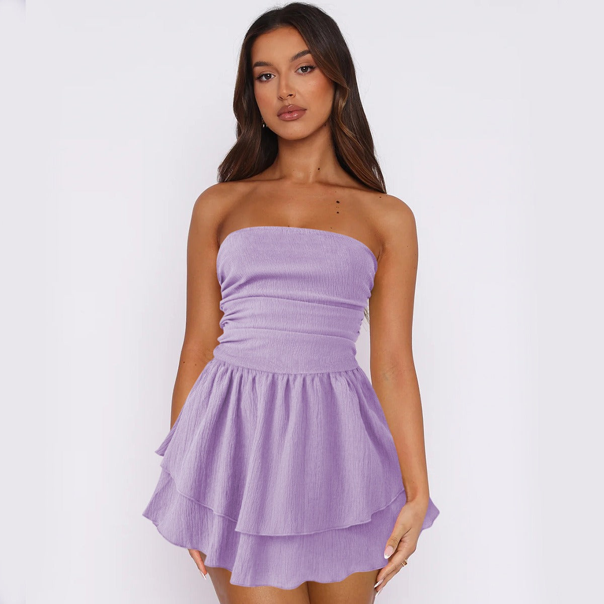 DONNA | ROBE JUPE CHEMISE SANS BRETELLES