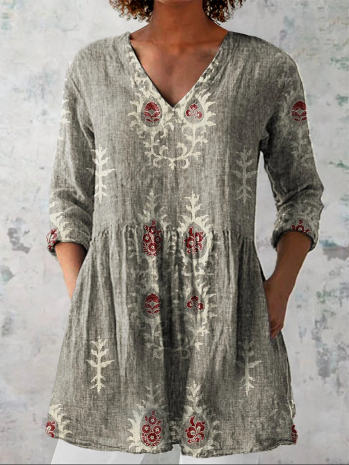 BECCA - CAMICIA LUNGA CON FANTASIA D'IMPATTO