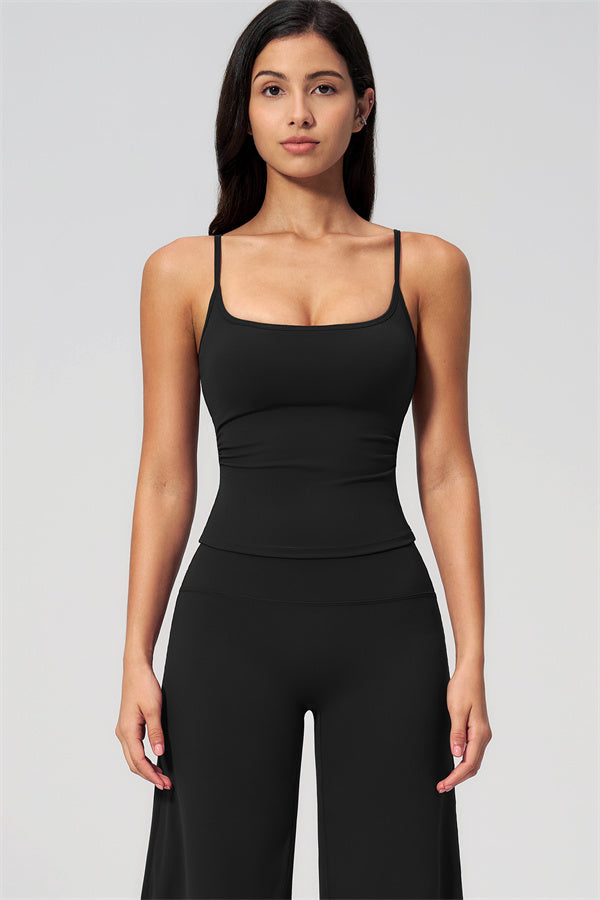 NARISSA - COMPLETO 2 PEZZI CON TOP A CANOTTA E PANTALONI CROP A GAMBA LARGA