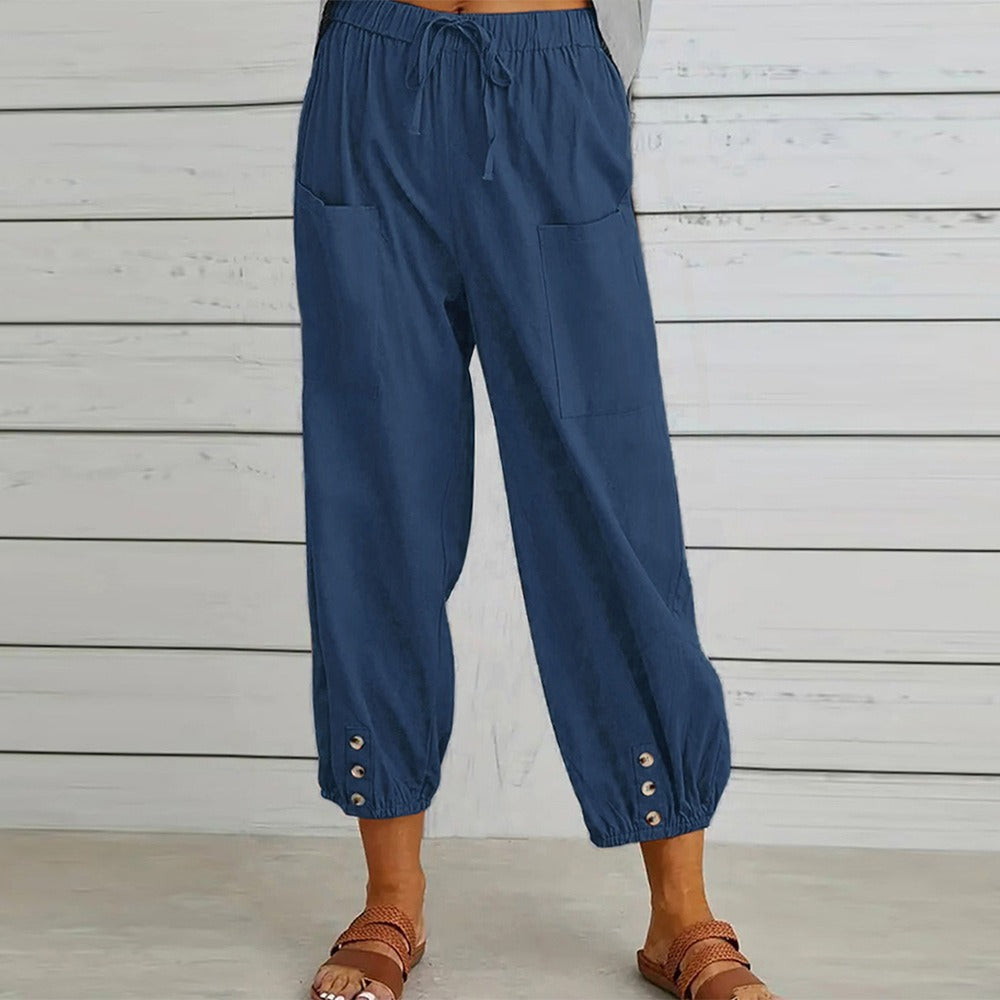 DOLLY | PANTALON LARGE EN COTON ET LIN