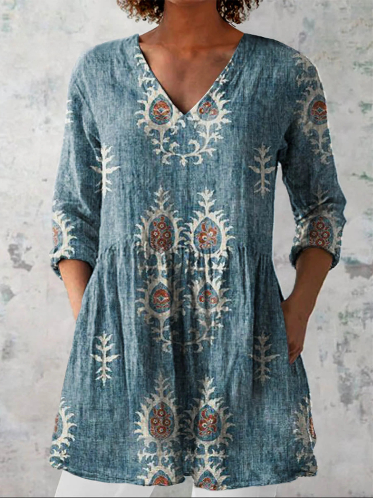 BECCA - CAMICIA LUNGA CON FANTASIA D'IMPATTO