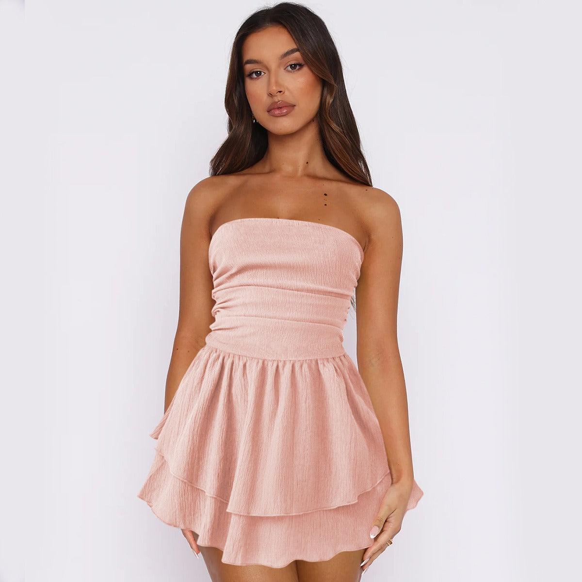 DONNA | ROBE JUPE CHEMISE SANS BRETELLES