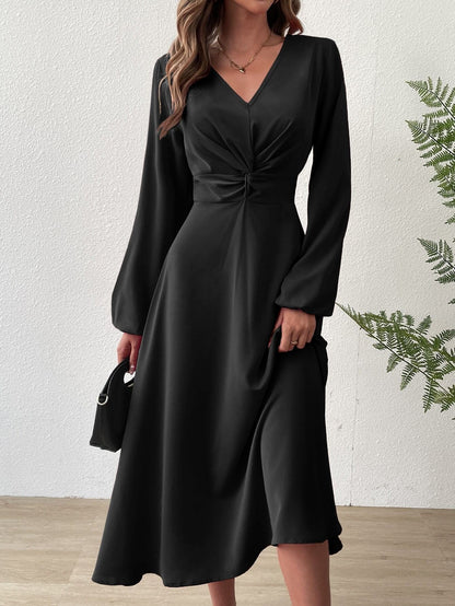 ALLISON | ROBE MI-LONGUE À TAILLE HAUTE