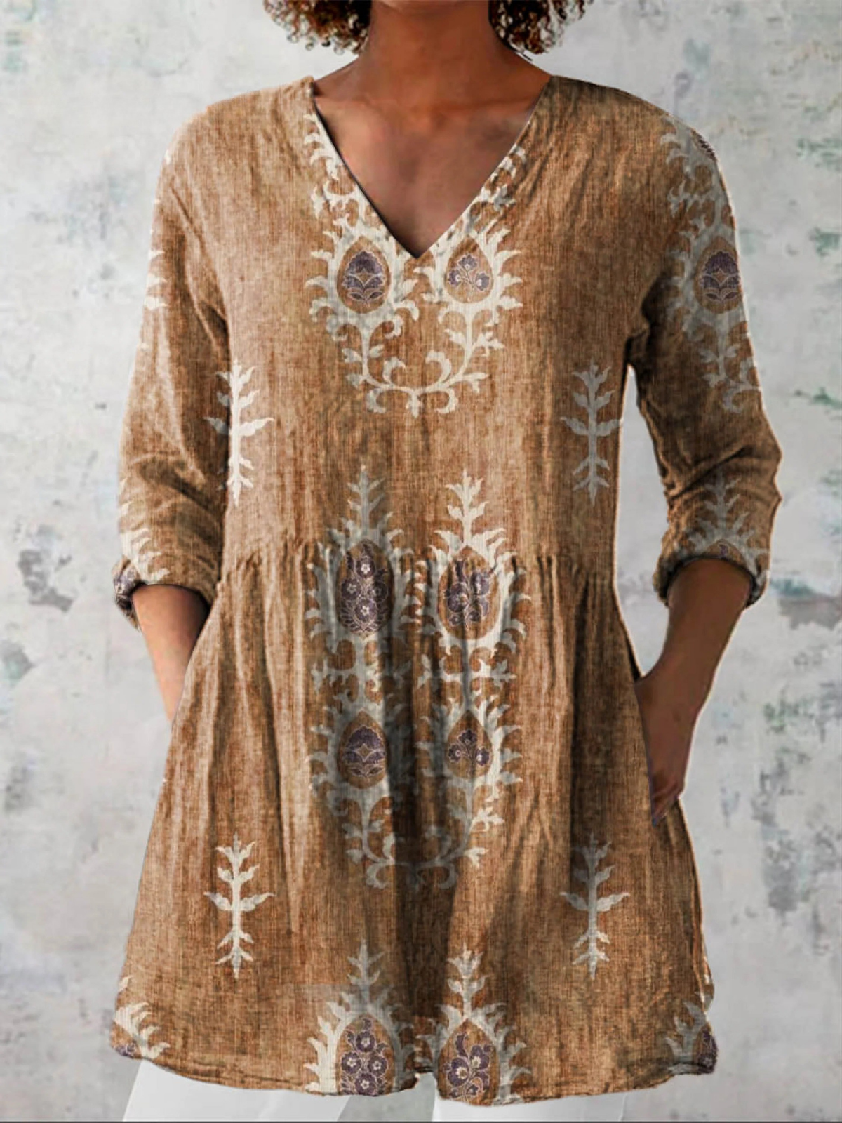 BECCA - CAMICIA LUNGA CON FANTASIA D'IMPATTO