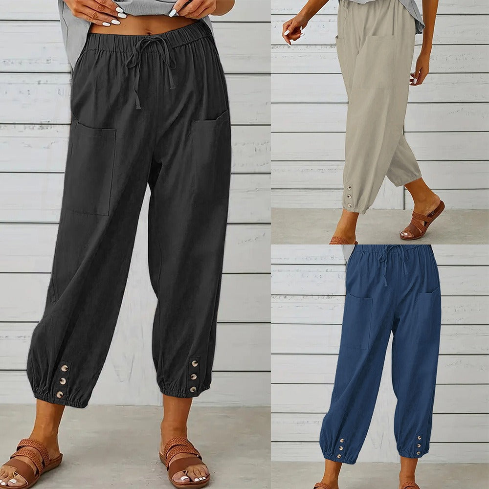 DOLLY | PANTALON LARGE EN COTON ET LIN