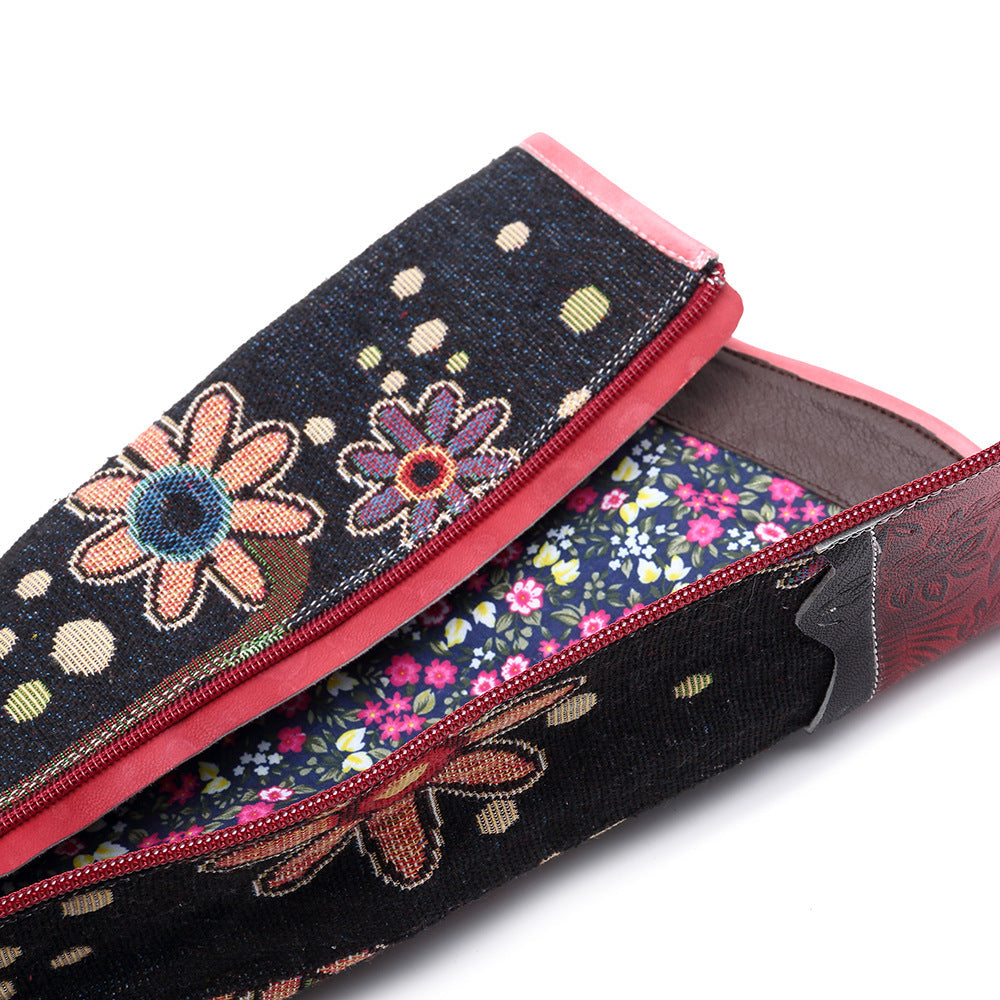 ROSALINDA | STIVALI LUNGHI BOHO IN PELLE CON TACCO A BLOCCO E MOTIVO ESOTICO