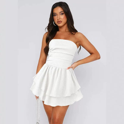 DONNA | ROBE JUPE CHEMISE SANS BRETELLES