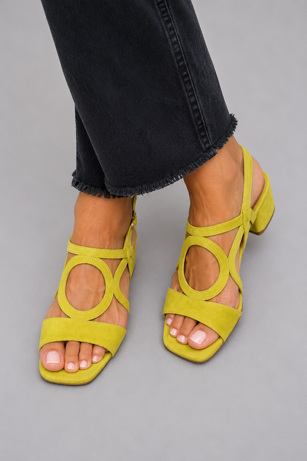 SCOTTY - SANDALI CON TACCO GEOMETRIC LIME POP