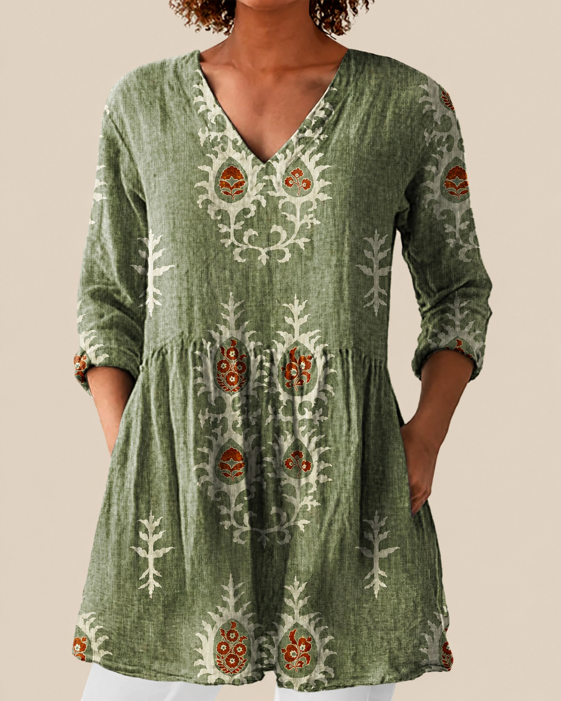 BECCA - CAMICIA LUNGA CON FANTASIA D'IMPATTO