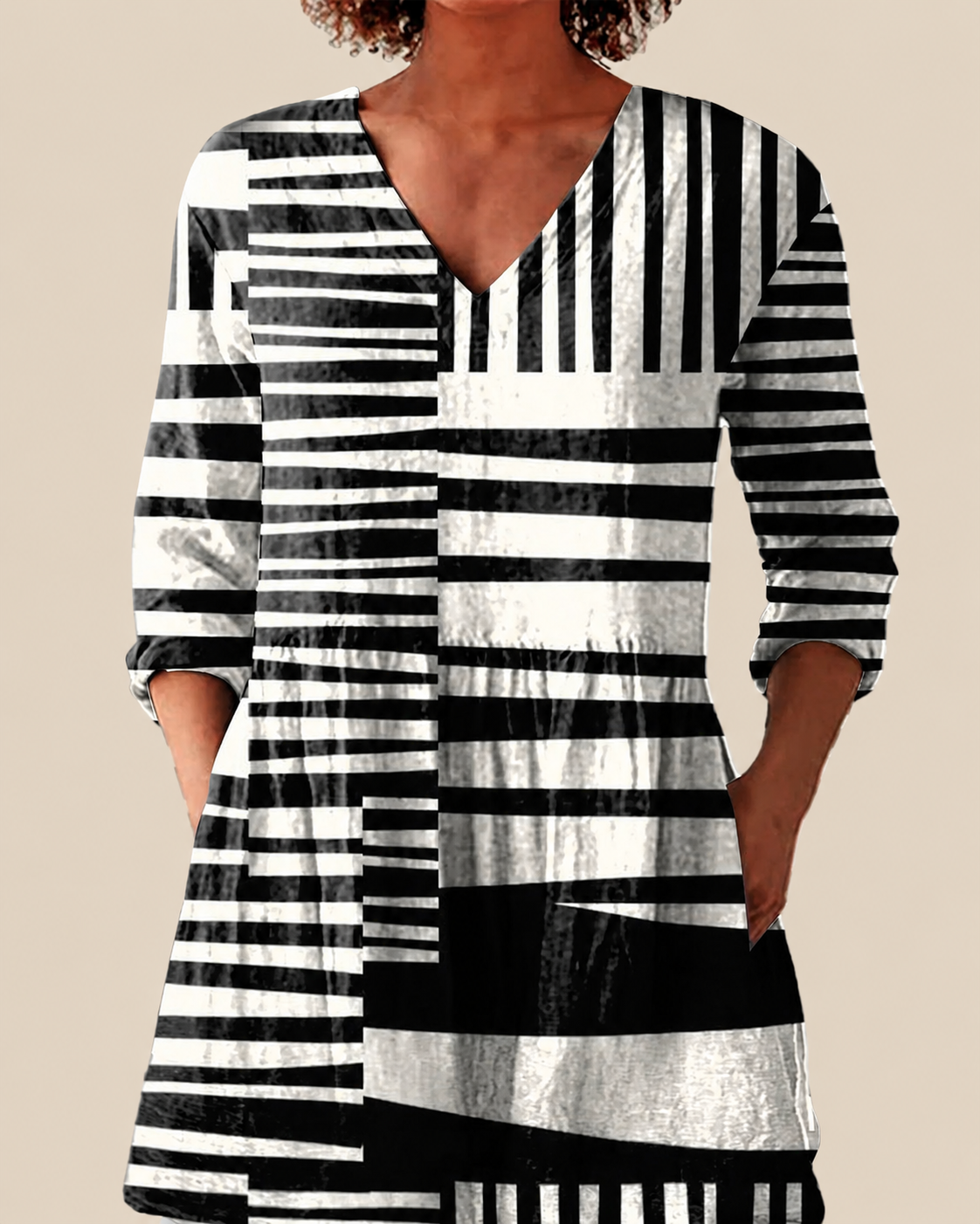 QIE - CAMICIA LUNGA CON FANTASIA D'IMPATTO
