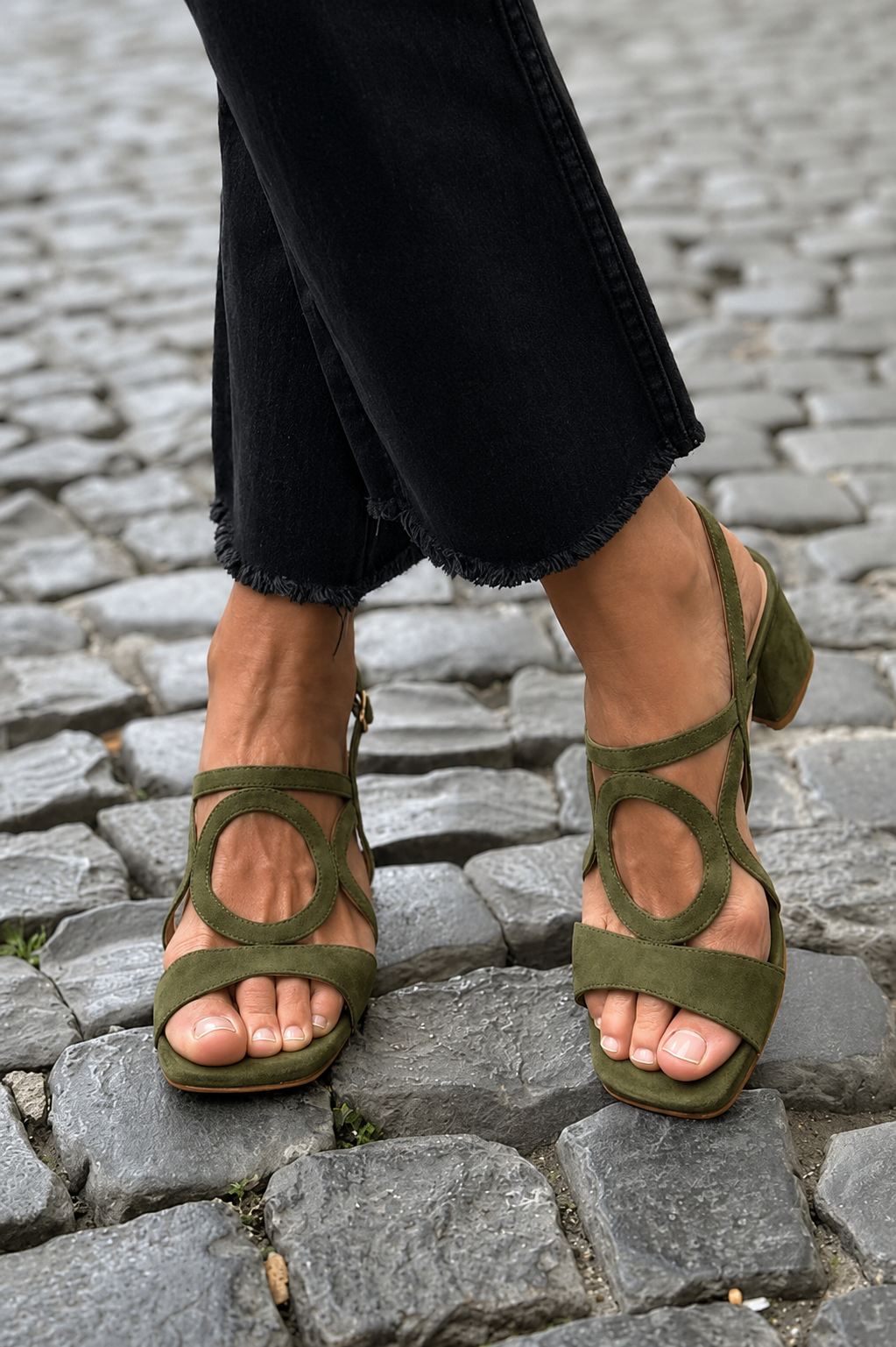 SCOTTY - SANDALI CON TACCO GEOMETRIC LIME POP