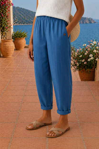 ODETTE - PANTALONI IN LINO LEGGERO