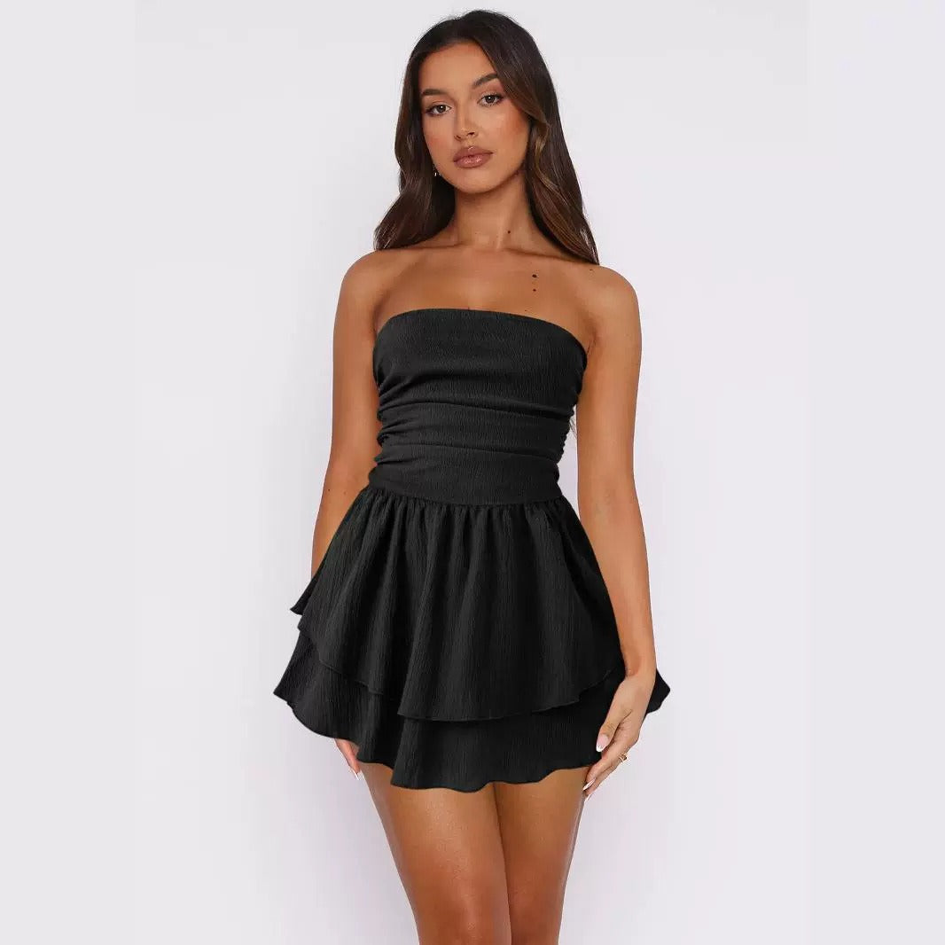 DONNA | ROBE JUPE CHEMISE SANS BRETELLES