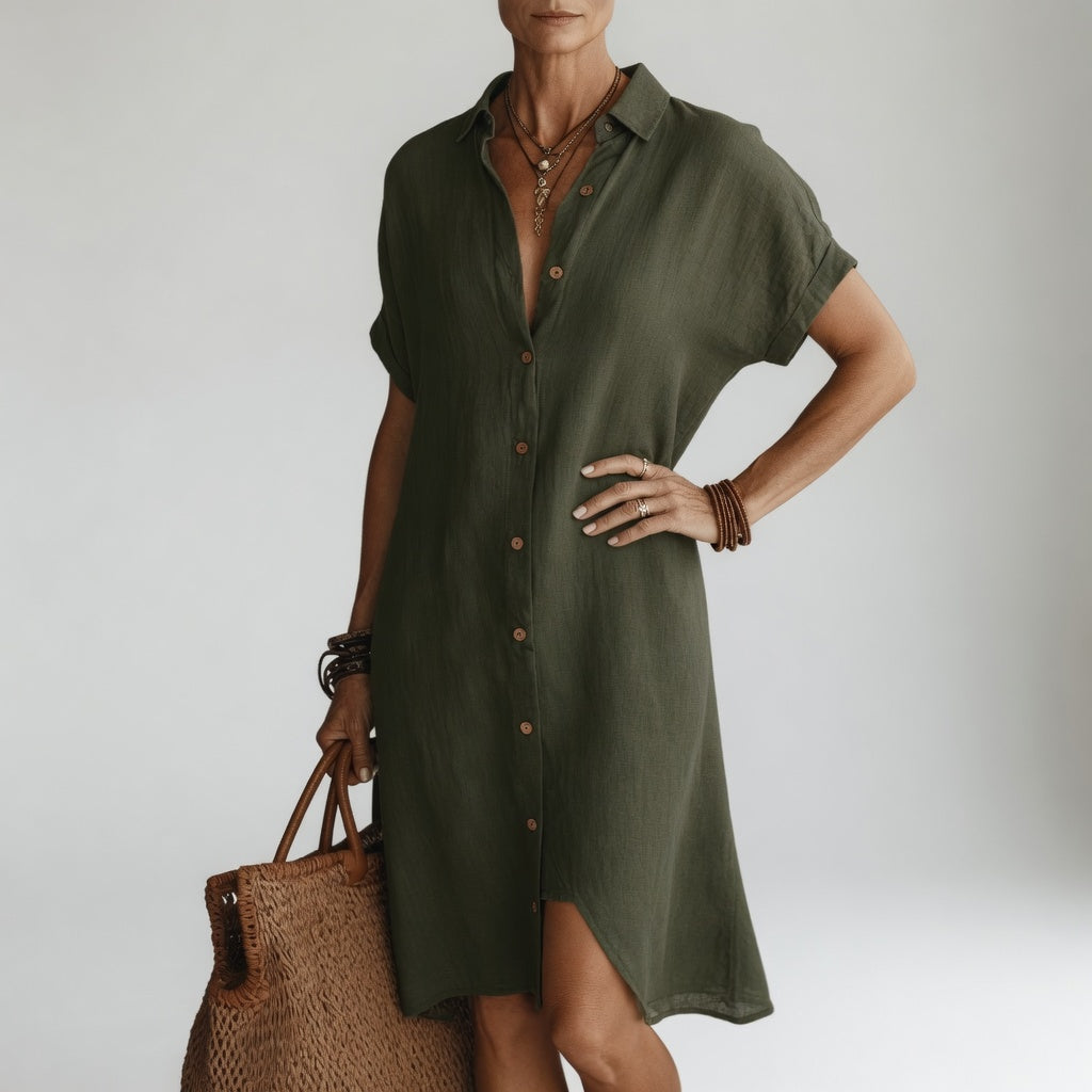 EMMA - ABITO A CAMICIA MIDI PREMIUM E TRASPIRANTE
