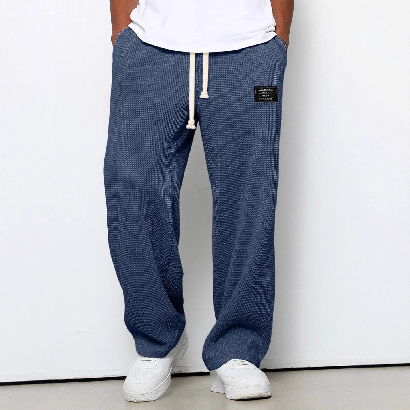SAMY - PANTALONI A GAMBA LARGA CON ELASTICO IN VITA REGOLABILE