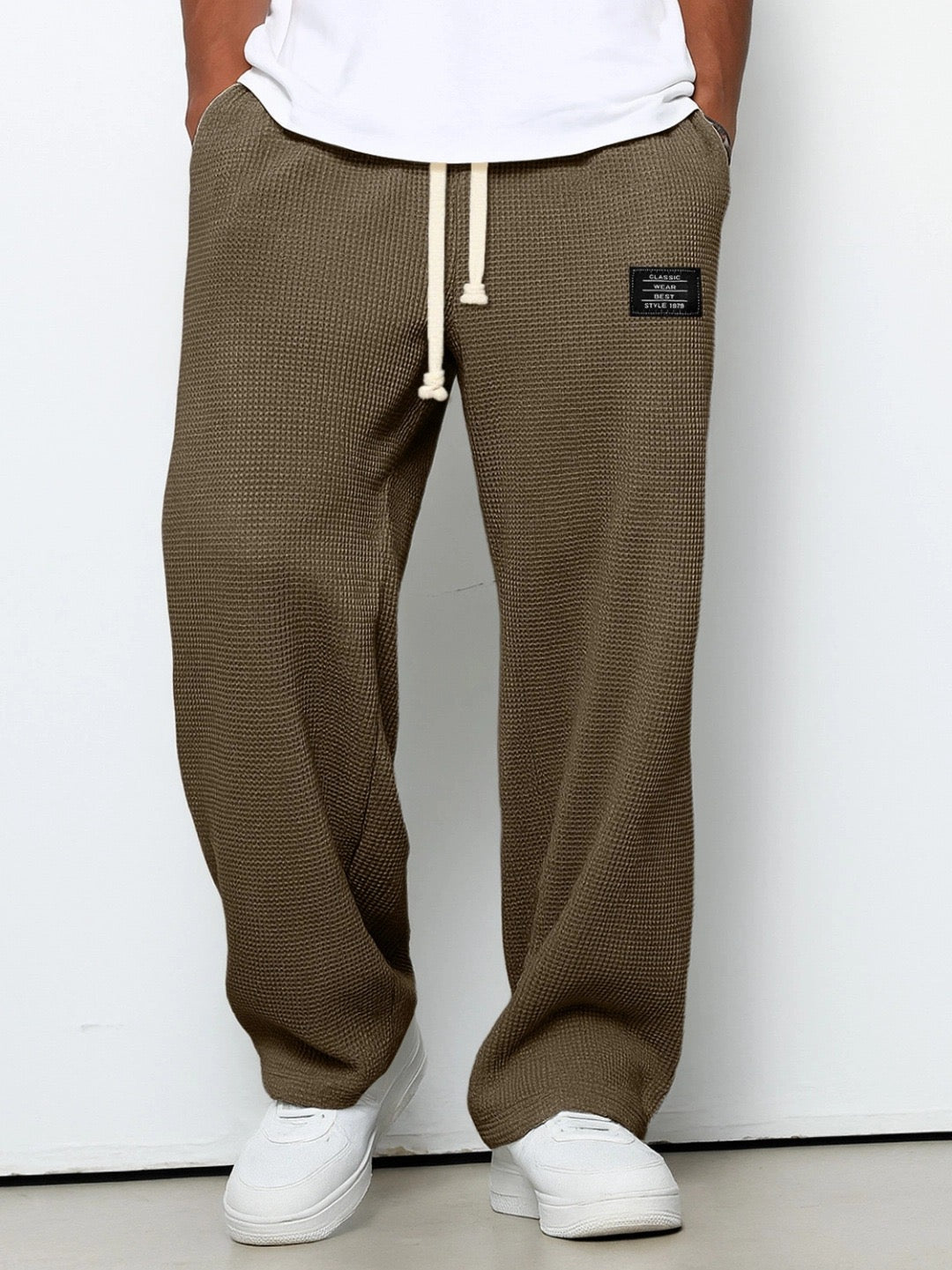 SAMY - PANTALONI A GAMBA LARGA CON ELASTICO IN VITA REGOLABILE
