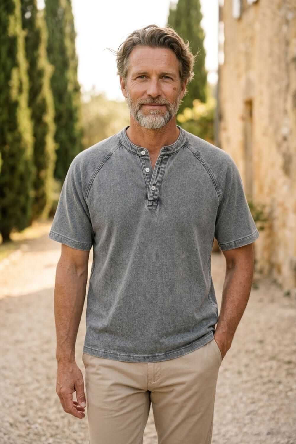 YOUSEFF | HENLEY IN TESSUTO SALTWATER
