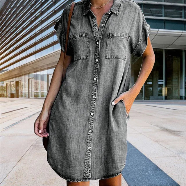 ROBE COURTE EN DENIM JEAN LAGAFFE