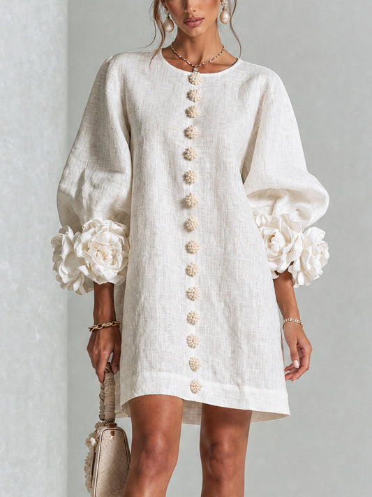 CLAIRE | ABITO CORTO IN MISTO LINO