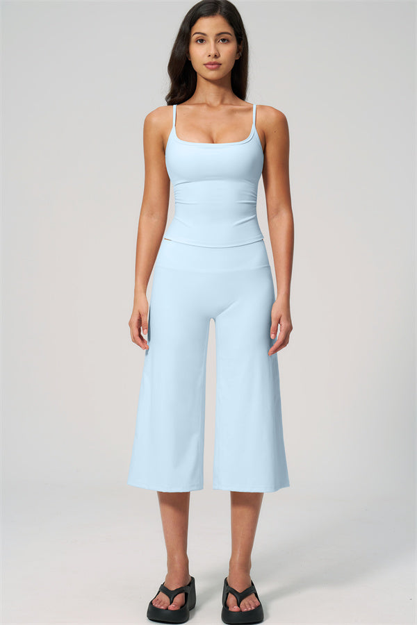 NARISSA - COMPLETO 2 PEZZI CON TOP A CANOTTA E PANTALONI CROP A GAMBA LARGA