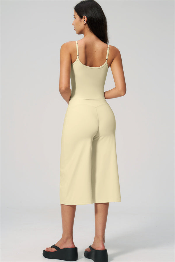 NARISSA - COMPLETO 2 PEZZI CON TOP A CANOTTA E PANTALONI CROP A GAMBA LARGA