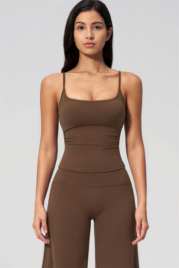 NARISSA - COMPLETO 2 PEZZI CON TOP A CANOTTA E PANTALONI CROP A GAMBA LARGA