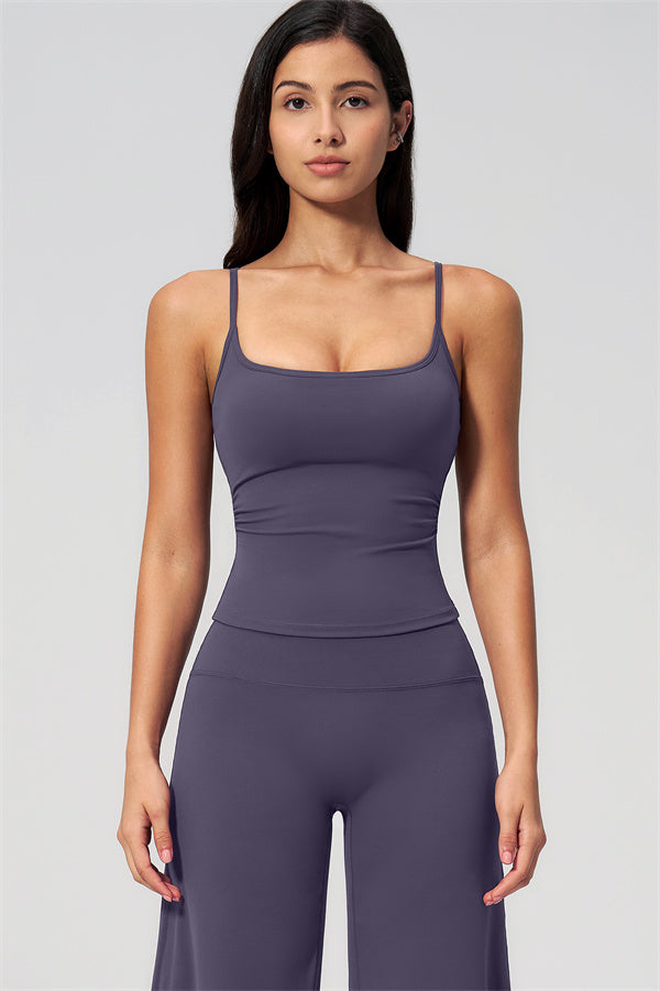 NARISSA - COMPLETO 2 PEZZI CON TOP A CANOTTA E PANTALONI CROP A GAMBA LARGA