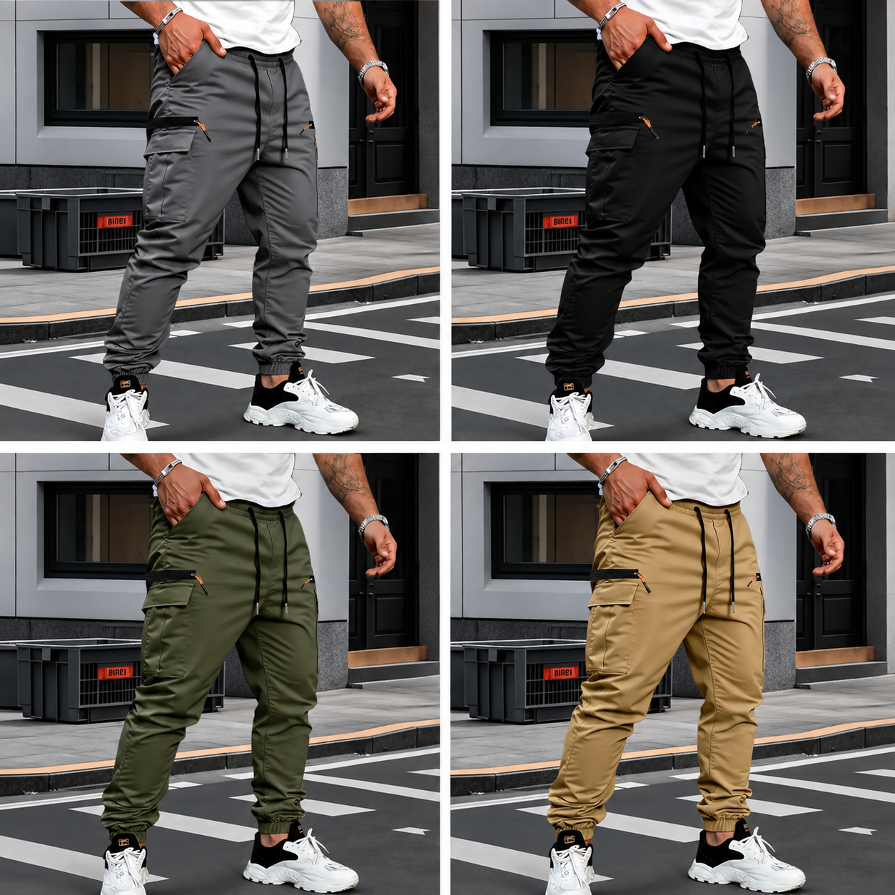 DAVID | PANTALONI CARGO IN FELPA ELASTICIZZATA