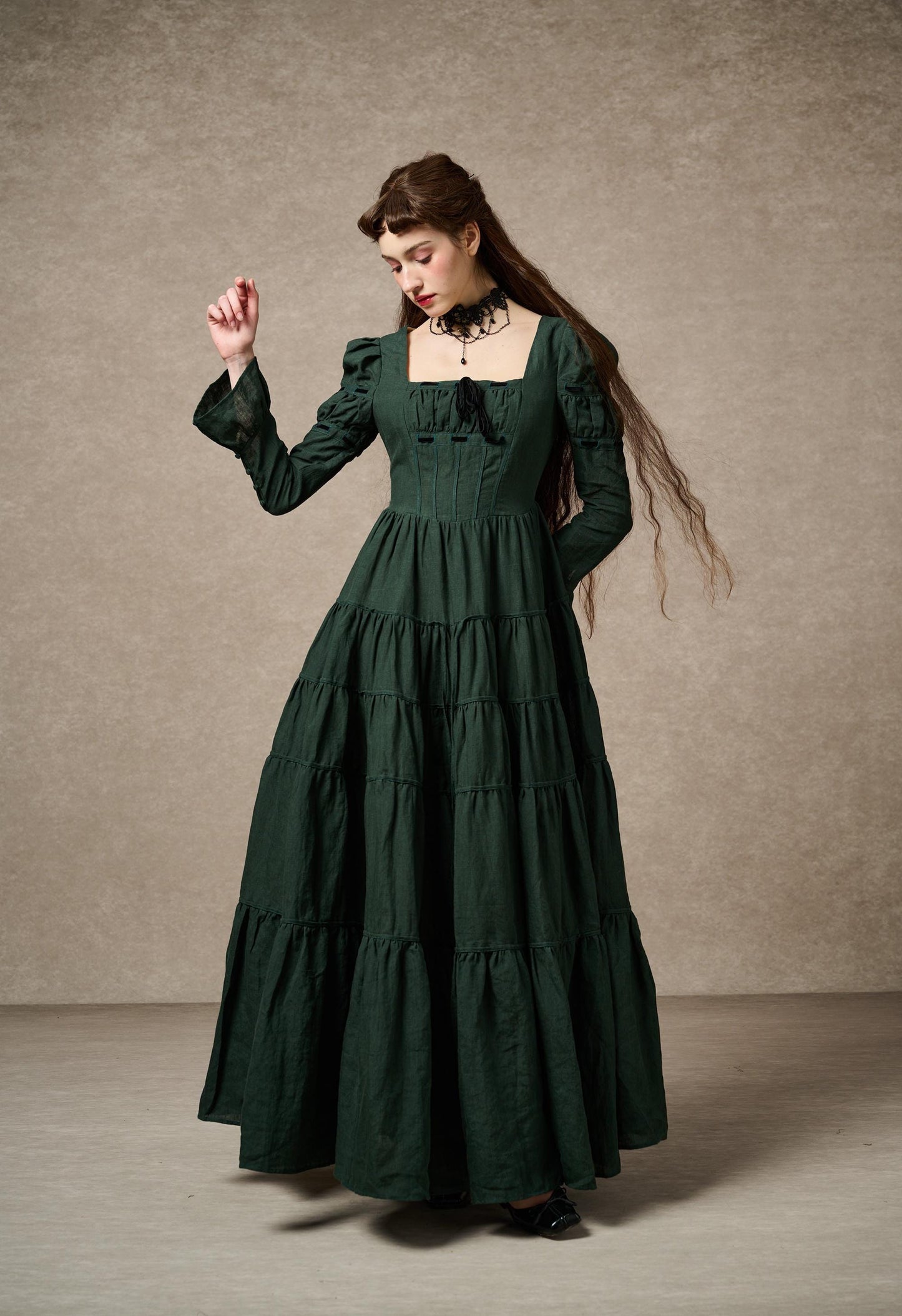 ALIYAH | ABITO MAXI IMPERIALE IN LINO