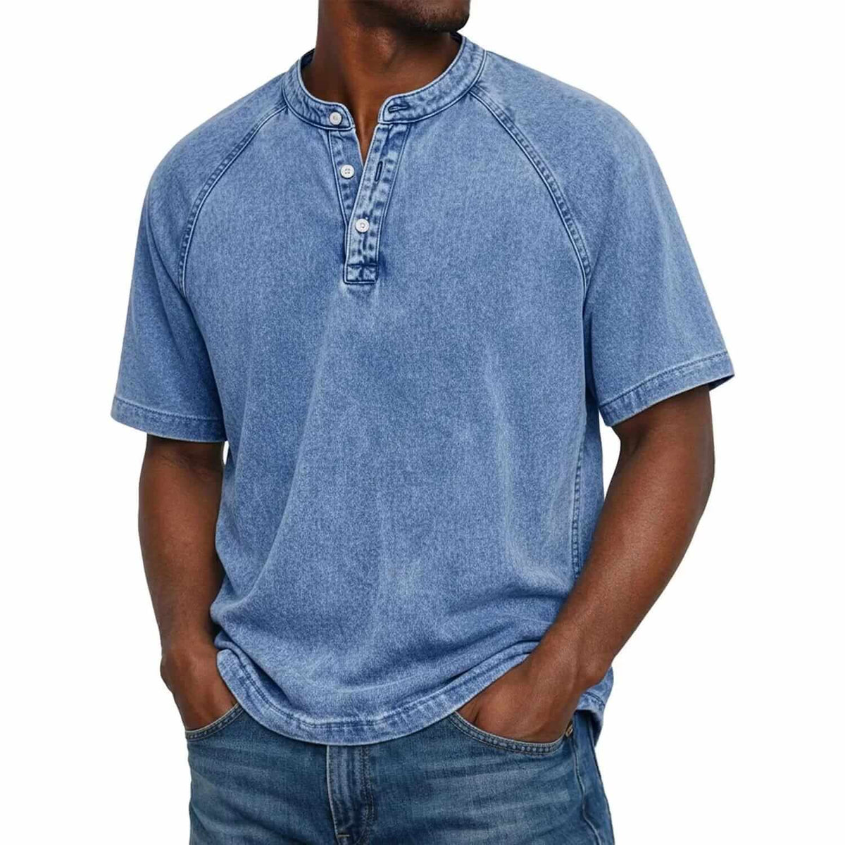 YOUSEFF | HENLEY IN TESSUTO SALTWATER