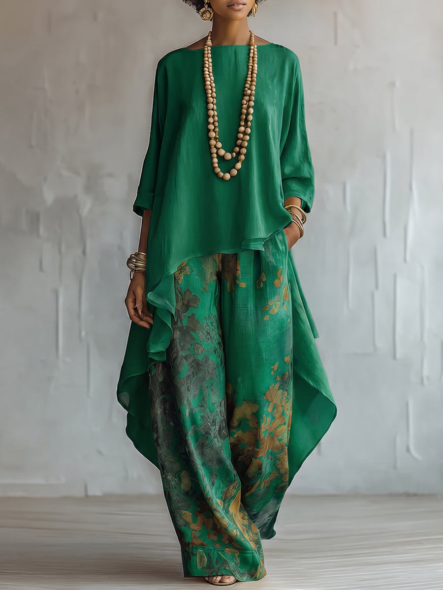 CHANTAL - COMPLETO DUE PEZZI LEGGERO CON PANTALONI FLOREALI