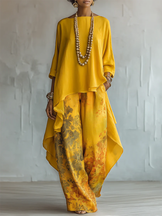 CHANTAL - COMPLETO DUE PEZZI LEGGERO CON PANTALONI FLOREALI