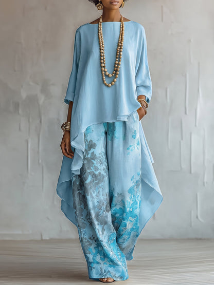CHANTAL - COMPLETO DUE PEZZI LEGGERO CON PANTALONI FLOREALI